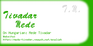 tivadar mede business card